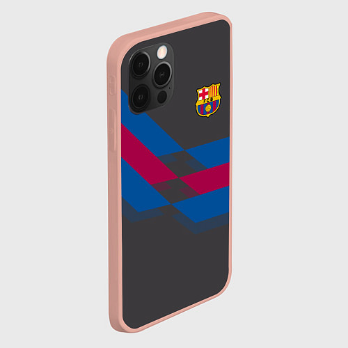 Чехол iPhone 12 Pro Max Barcelona FC: Dark style / 3D-Светло-розовый – фото 2
