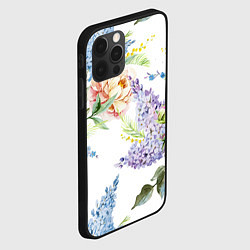 Чехол для iPhone 12 Pro Max Сирень и Пионы, цвет: 3D-черный — фото 2