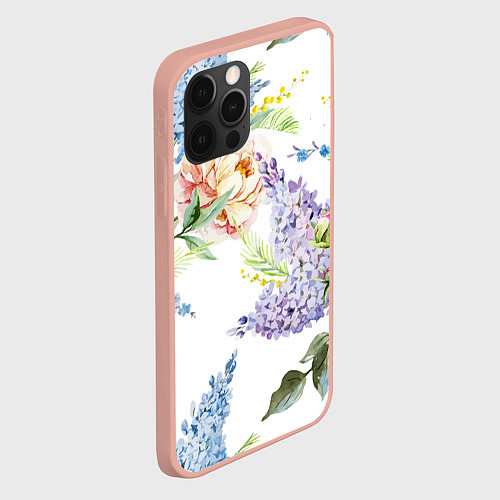 Чехол iPhone 12 Pro Max Сирень и Пионы / 3D-Светло-розовый – фото 2