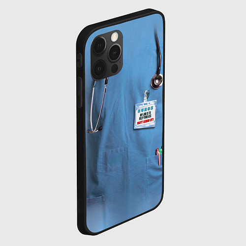 Чехол iPhone 12 Pro Max Костюм врача / 3D-Черный – фото 2