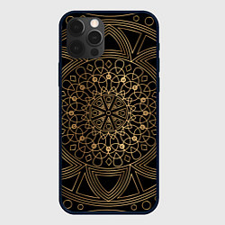 Чехол для iPhone 12 Pro Max Золотая мандала, цвет: 3D-черный