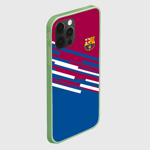 Чехол iPhone 12 Pro Max Barcelona FC: Sport Line 2018 / 3D-Салатовый – фото 2