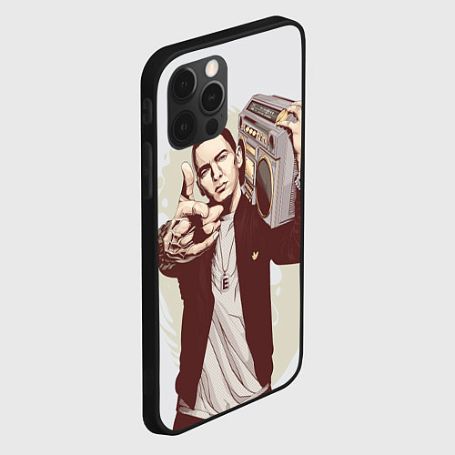 Чехол iPhone 12 Pro Max Eminem: Street Music / 3D-Черный – фото 2