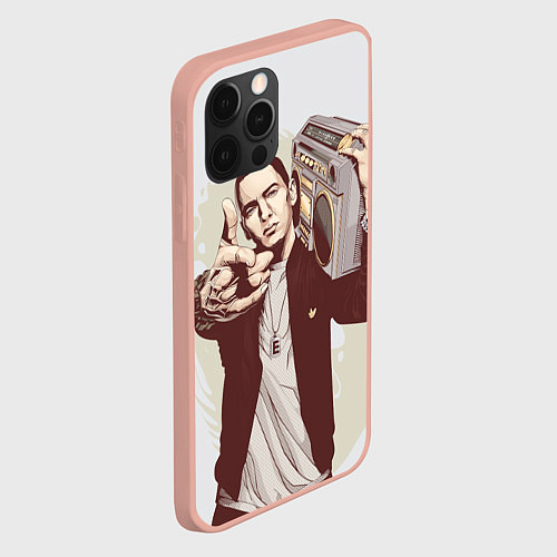 Чехол iPhone 12 Pro Max Eminem: Street Music / 3D-Светло-розовый – фото 2