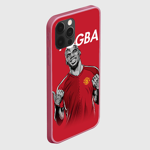 Чехол iPhone 12 Pro Max FC MU: Pogba / 3D-Малиновый – фото 2