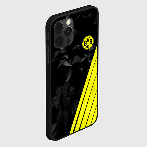 Чехол iPhone 12 Pro Max FC Borussia Dortmund: Abstract / 3D-Черный – фото 2