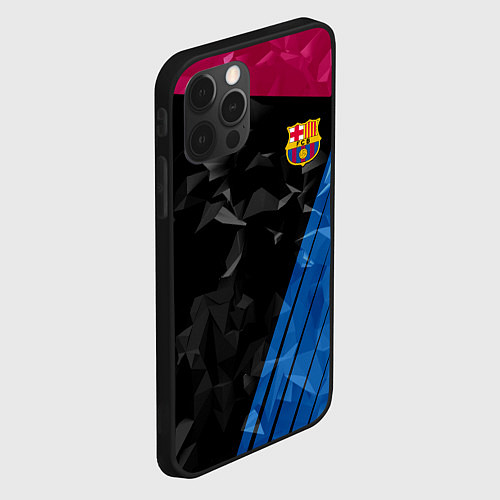 Чехол iPhone 12 Pro Max FC Barcelona: Abstract / 3D-Черный – фото 2