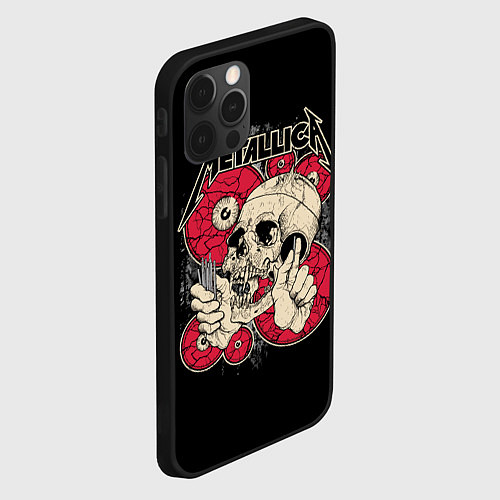 Чехол iPhone 12 Pro Max Metallica Skull / 3D-Черный – фото 2