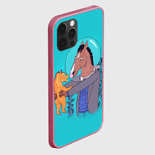 Чехол iPhone 12 Pro Max BoJack / 3D-Малиновый – фото 2