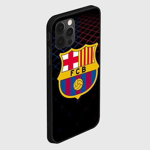 Чехол iPhone 12 Pro Max FC Barcelona Lines / 3D-Черный – фото 2