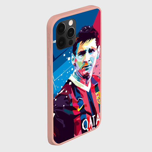 Чехол iPhone 12 Pro Max Lionel Messi / 3D-Светло-розовый – фото 2