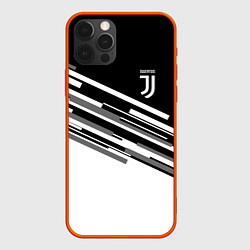 Чехол для iPhone 12 Pro Max FC Juventus: B&W Line, цвет: 3D-красный