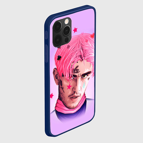 Чехол iPhone 12 Pro Max Lil Peep: Pink Edition / 3D-Тёмно-синий – фото 2