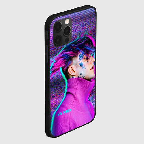 Чехол iPhone 12 Pro Max Lil Peep: Glitch / 3D-Черный – фото 2