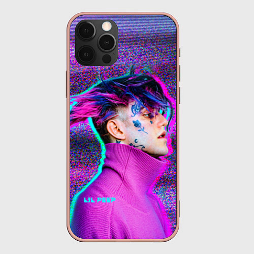 Чехол iPhone 12 Pro Max Lil Peep: Glitch / 3D-Светло-розовый – фото 1