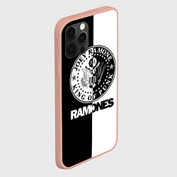 Чехол для iPhone 12 Pro Max Ramones B&W, цвет: 3D-светло-розовый — фото 2