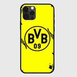 Чехол для iPhone 12 Pro Max FC Borussia Dortmund: Yellow & Black, цвет: 3D-черный