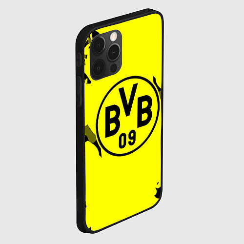 Чехол iPhone 12 Pro Max FC Borussia Dortmund: Yellow & Black / 3D-Черный – фото 2