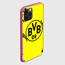 Чехол для iPhone 12 Pro Max FC Borussia Dortmund: Yellow & Black, цвет: 3D-малиновый — фото 2