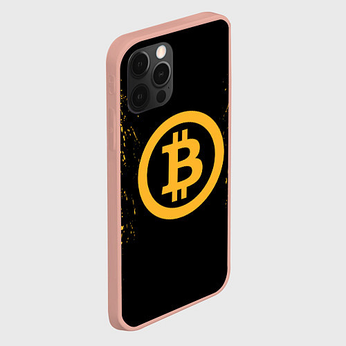 Чехол iPhone 12 Pro Max Bitcoin Master / 3D-Светло-розовый – фото 2
