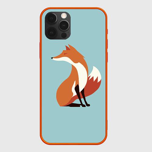 Чехол iPhone 12 Pro Max Minimal Fox / 3D-Красный – фото 1