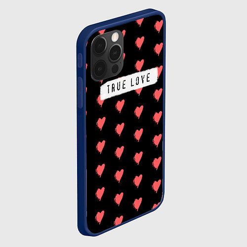 Чехол iPhone 12 Pro Max True Love / 3D-Тёмно-синий – фото 2