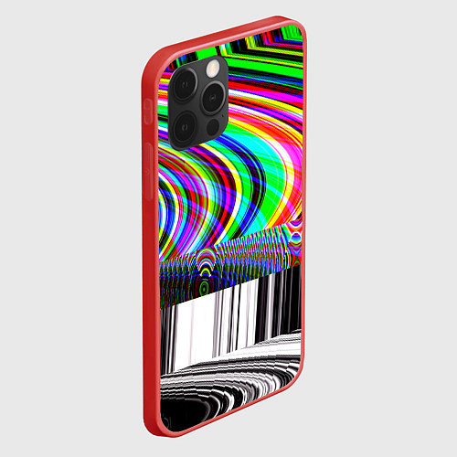 Чехол iPhone 12 Pro Max TV Glitch / 3D-Красный – фото 2