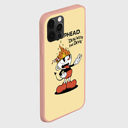 Чехол для iPhone 12 Pro Max Cuphead: Flame Mugman, цвет: 3D-светло-розовый — фото 2