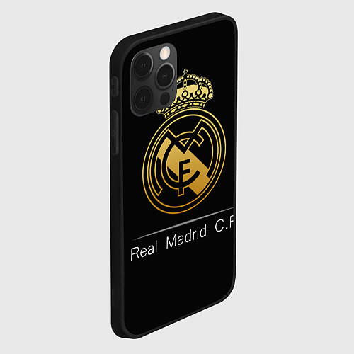 Чехол iPhone 12 Pro Max FC Real Madrid: Gold Edition / 3D-Черный – фото 2