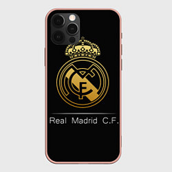 Чехол для iPhone 12 Pro Max FC Real Madrid: Gold Edition, цвет: 3D-светло-розовый