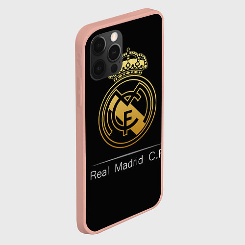 Чехол iPhone 12 Pro Max FC Real Madrid: Gold Edition / 3D-Светло-розовый – фото 2