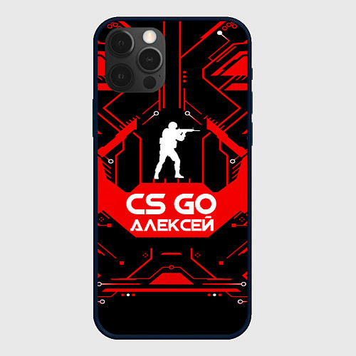 Чехол iPhone 12 Pro Max CS:GO - Алексей / 3D-Черный – фото 1