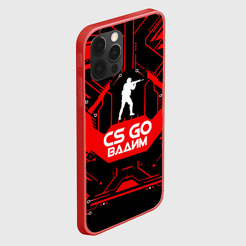 Чехол iPhone 12 Pro Max CS:GO - Вадим / 3D-Красный – фото 2