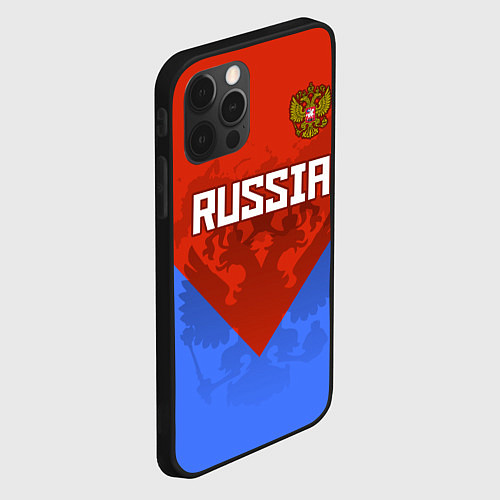 Чехол iPhone 12 Pro Max Russia Red & Blue / 3D-Черный – фото 2