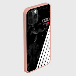 Чехол для iPhone 12 Pro Max Audi: Black Poly, цвет: 3D-светло-розовый — фото 2