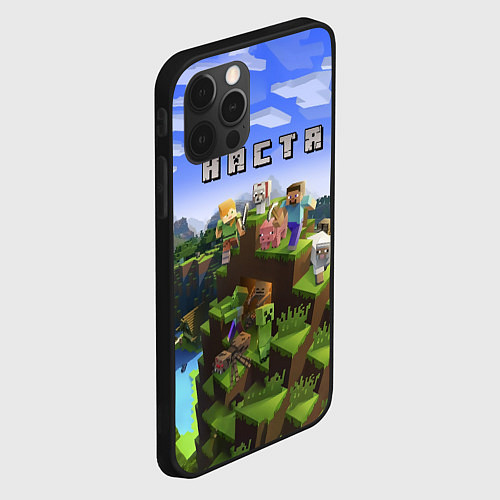 Чехол iPhone 12 Pro Max Minecraft: Настя / 3D-Черный – фото 2