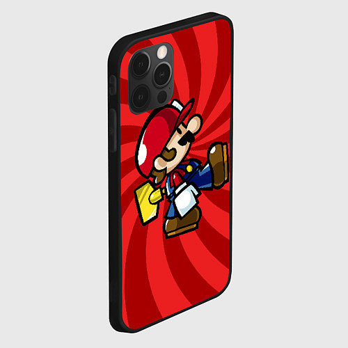 Чехол iPhone 12 Pro Max Super Mario: Red Illusion / 3D-Черный – фото 2