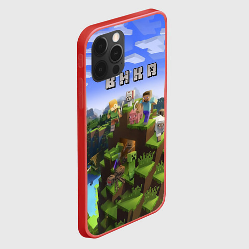 Чехол iPhone 12 Pro Max Майнкрафт: Вика / 3D-Красный – фото 2