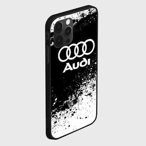 Чехол iPhone 12 Pro Max Audi: Black Spray / 3D-Черный – фото 2