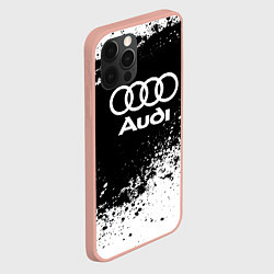 Чехол для iPhone 12 Pro Max Audi: Black Spray, цвет: 3D-светло-розовый — фото 2