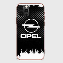 Чехол для iPhone 12 Pro Max Opel: Black Side, цвет: 3D-светло-розовый