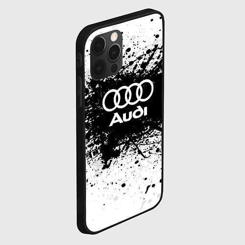 Чехол iPhone 12 Pro Max Audi: Black Spray / 3D-Черный – фото 2