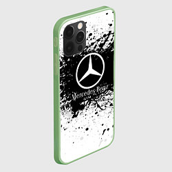 Чехол для iPhone 12 Pro Max Mercedes-Benz: Black Spray, цвет: 3D-салатовый — фото 2