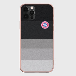 Чехол для iPhone 12 Pro Max ФК Бавария: Серый стиль, цвет: 3D-светло-розовый