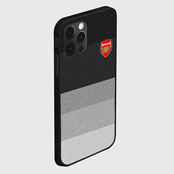 Чехол для iPhone 12 Pro Max ФК Арсенал: Серый стиль, цвет: 3D-черный — фото 2