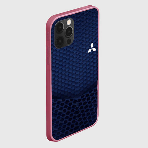 Чехол iPhone 12 Pro Max Mitsubishi: Sport Motors / 3D-Малиновый – фото 2