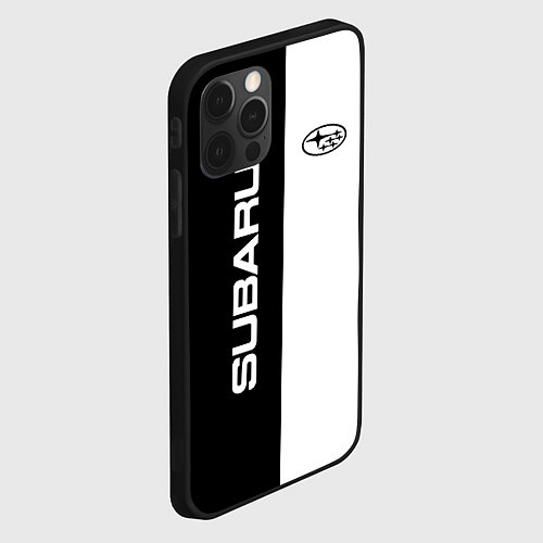 Чехол iPhone 12 Pro Max Subaru B&W / 3D-Черный – фото 2