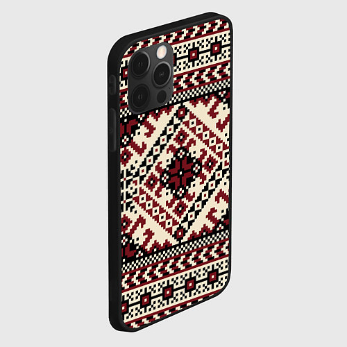 Чехол iPhone 12 Pro Max Славянский орнамент / 3D-Черный – фото 2