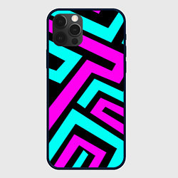 Чехол для iPhone 12 Pro Max Maze: Violet & Turquoise, цвет: 3D-черный