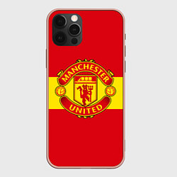 Чехол для iPhone 12 Pro Max FC Man United: Red Style, цвет: 3D-светло-розовый